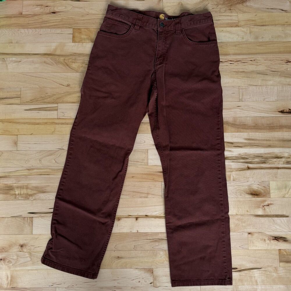 Workwear Carhartt Relaxed Fit Burgundy Work Pants 32x30